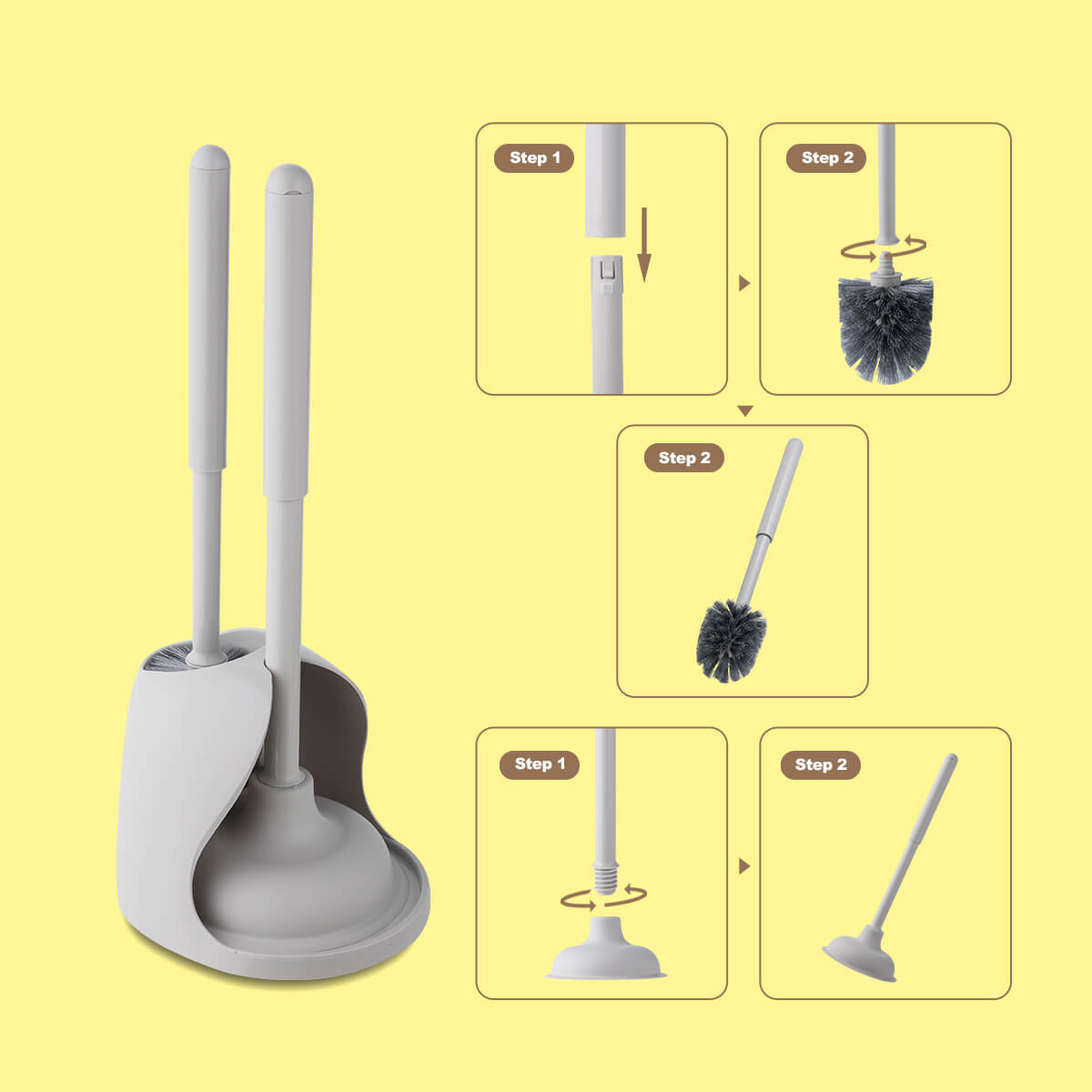 Made in Malaysia Toilet Brush & Plunger Set Made in Malaysia Toilet Brush & Plunger Set