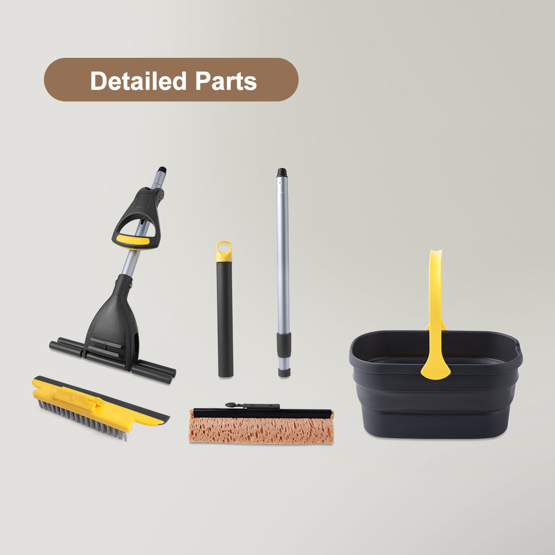 Collapsible Mop Bucket and Sponge Mop