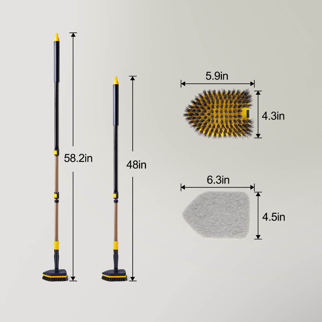Yocada Tub Tile Cleaning Brush 2 in 1 Cleaning Brush